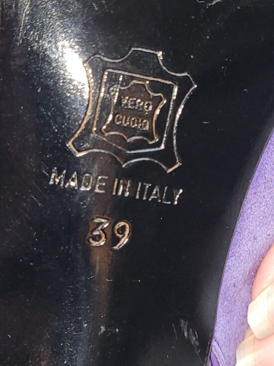 Vintage Purple Suede Slingbacks with Rosette Detail Size EU 39 - Picture 10 of 11